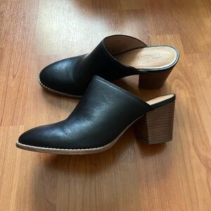 Madewell Harper Black Leather Mules 7.5